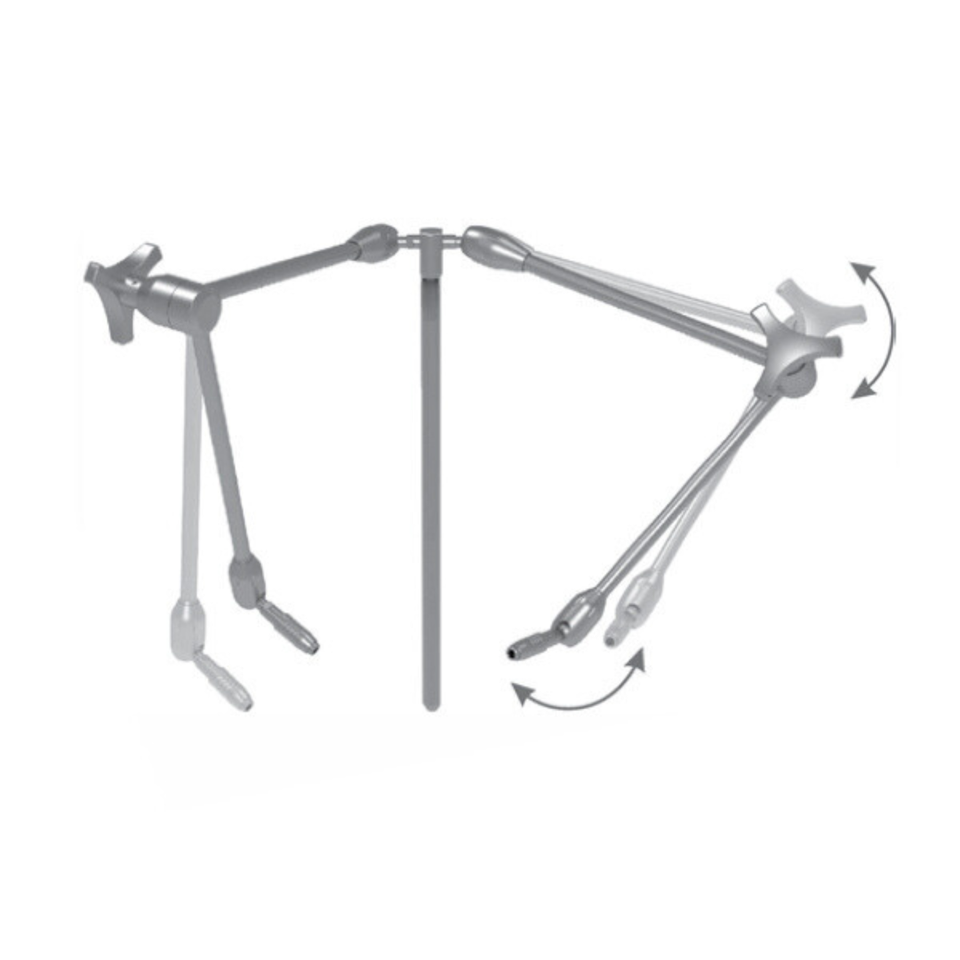 ARTICULATED ARM (2 ARM DESIGN) WITH TRIPLE CLAMPING